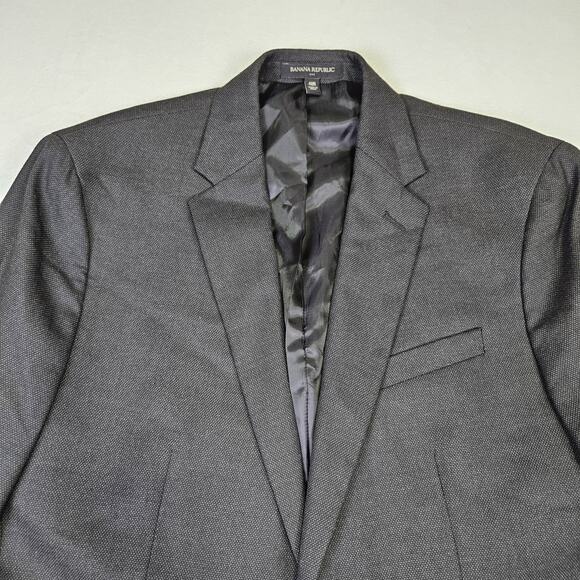 Banana Republic Mens Blazer Nailshead 40R Charcoal Gray 792939 Slim Suit Jacket - Picture 3 of 16